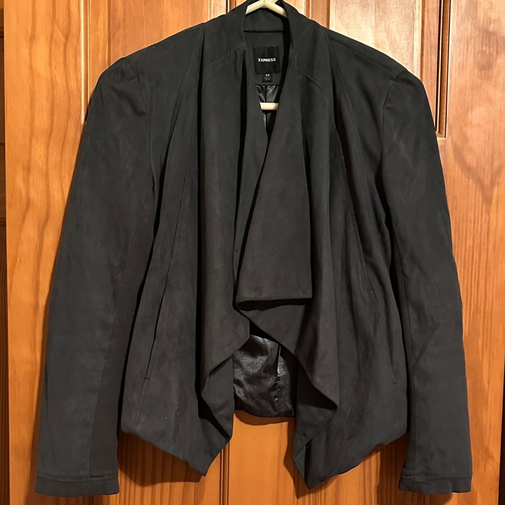 Express dark gray draped blazer in good condition